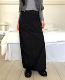 Yurin shirring ribbed long skirt