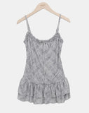 [Cardigan + Sleeveless + Scarf SET] Tevin Check Cardigan Set