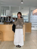 Mitu Summer Check Color Matching Cargo Wide Pants