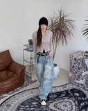 Dia Camo Brush Denim Pants