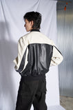 [Real Leather] Lambskin Two Tone Stadium Jacket