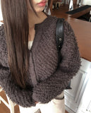 Yufit Fluffy Wool Fur Long Sleeve Cardigan