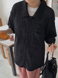 [unisex] Myoto summer over knit collar shirt