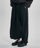 Asymmetric Pleat Pants