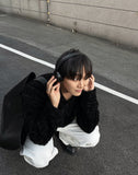 Ethnic fur cardigan