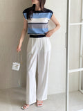 Bare Stripe Cap Sleeveless Knit