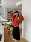 [unisex] Cornmeal Round Color Knit Sweatshirt