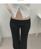 Flowy Fold Low-Rise Bootcut Banding Pants