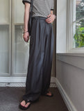 Terry Two-Tuck Belted Slacks