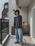 Solin cut ribbed long sleeve tee