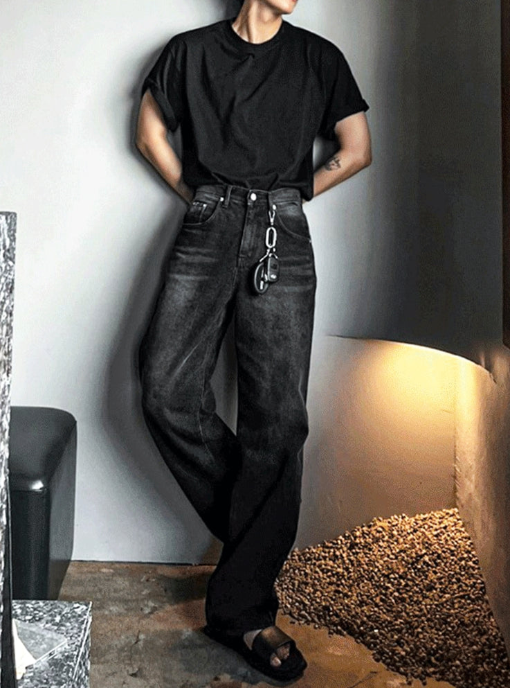 【COSYHARU】Rivet washing denim pants COSYHARU (コシハル) - リベットウォッシングデニムパンツ