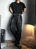 Rivet washing denim pants