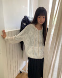 [MADE] Deki Flower Punching Long Sleeve Hooded Zip-up