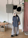 [unisex] Necket linen stripe banding pants