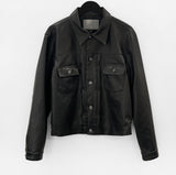 Sharp Pintuck Leather Jacket