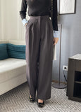 Known Brushed Two Pin Tuck Wide Slacks