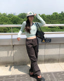Pint Crop V-Neck Slim Long Sleeve