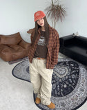 Tona Wrinkle Crop Check Shirt