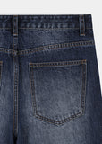 DAMAGE DART SEMI WIDE DENIM PANTS