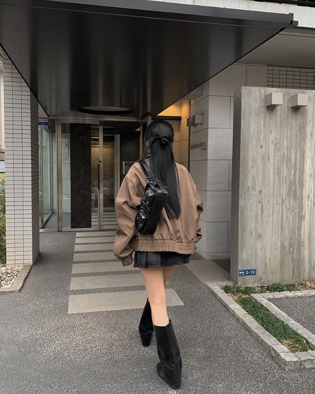 【Anyone more】Dezo Black Denim Pleated Skirt Anyone more (エニワンモア) - デゾブラックブルーデニム