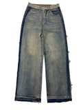 Messy fringe denim