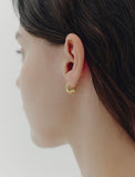 Champagne Moon Silver Goutte Glint Earrings XS