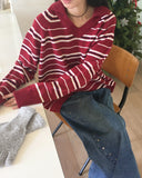 Naming Wool Bocashi Knit Touch Hole Finger Gloves