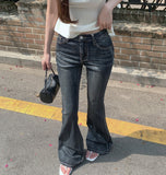 Cooling Hip Padded Low-Rise Stretch Summer Bootcut Denim Pants