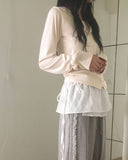 [Fake Layered] Lipti Dot Layered Cardigan T-shirt