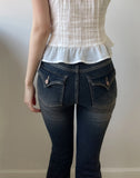 Seize Back Pocket Slim Bootcut Denim Pants