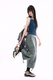 Positano wrinkle cargo capri pants