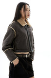 [Real Leather] Crop Shearling Fade Mustang