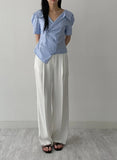 Virtue Unbalanced Puff Half Sleeve Shirt
