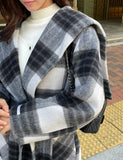 [75% Wool] Torrett Handmade Hood Cape Check Coat