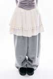 Tiered eyelet flare skirt