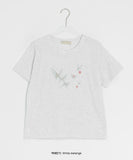 Kinue Butterfly Print Silket Short Sleeve Tee