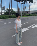 Chewy Washed Denim Wide Pants