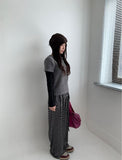 Samuni Stripe Banding Wrap Skirt Pants