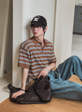 Bern Striped Collared Short Sleeve Knit