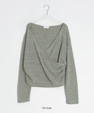Ryoka Summer Layered V-Neck Wrap Hood Knit