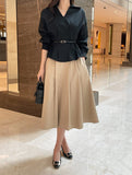 Julian Pintuck Pleats Long Skirt