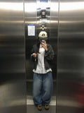 Nihin Washing Denim Wide Pants