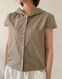 Ennew Crop Hood Short Sleeve Shirt