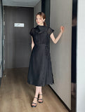 Forven Hanek Wrinkle Banding Wrap Long One Piece