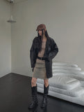 Jerome Single Leather Half Coat