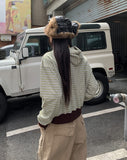 Maki Multi Stripe Color Matching Hood Zip-Up