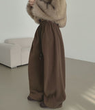 Two-Way Thick Brushed Cut Jogger Wide Banding Pants