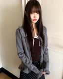 Chomin Frill Collar Knit Cardigan