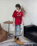 Peon Smoke Washing Collar Tee