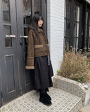 [MADE/Brushed Lining] Harbin Fluffy Suede Mustang Hood Short Coat